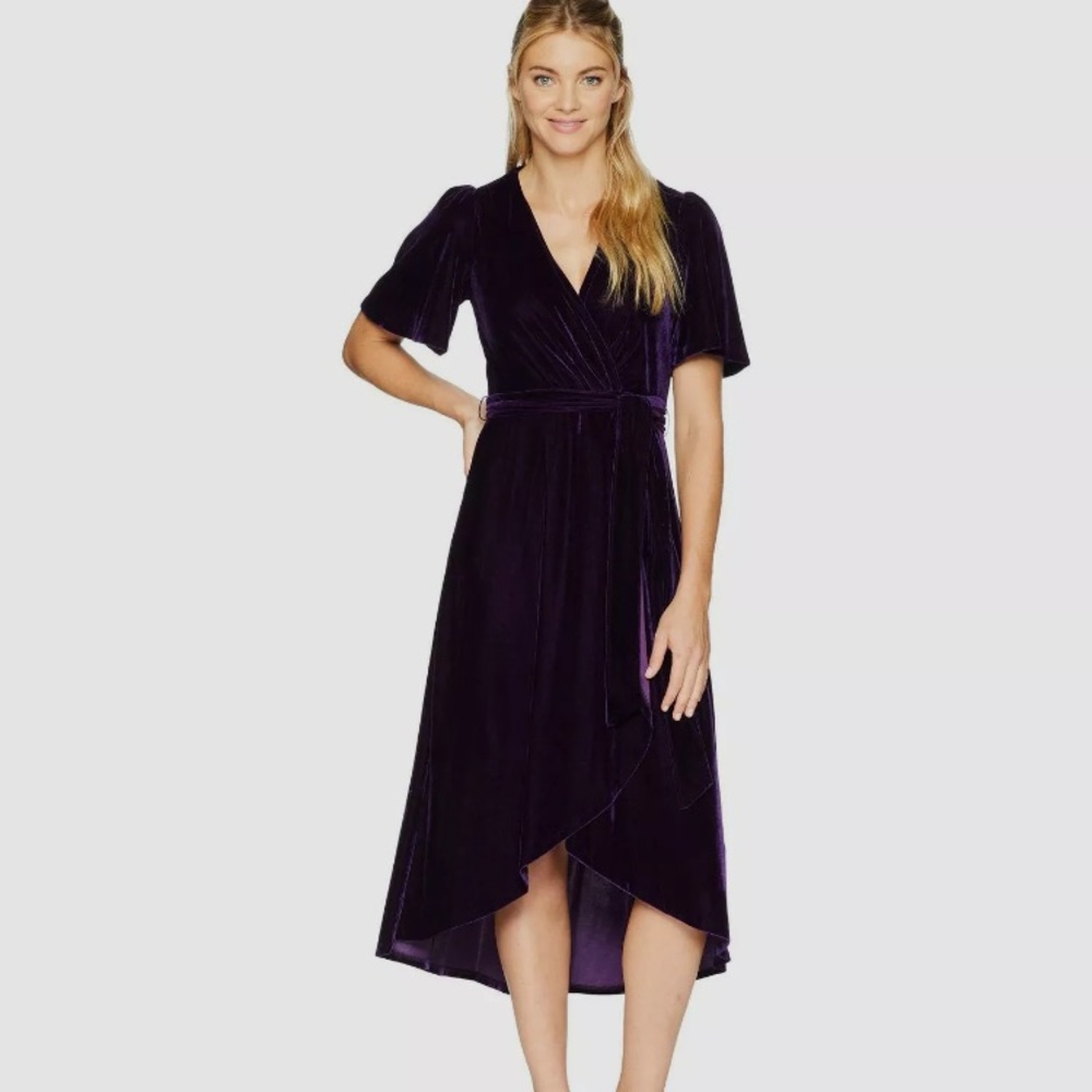 Donna Morgan purple velvet dress